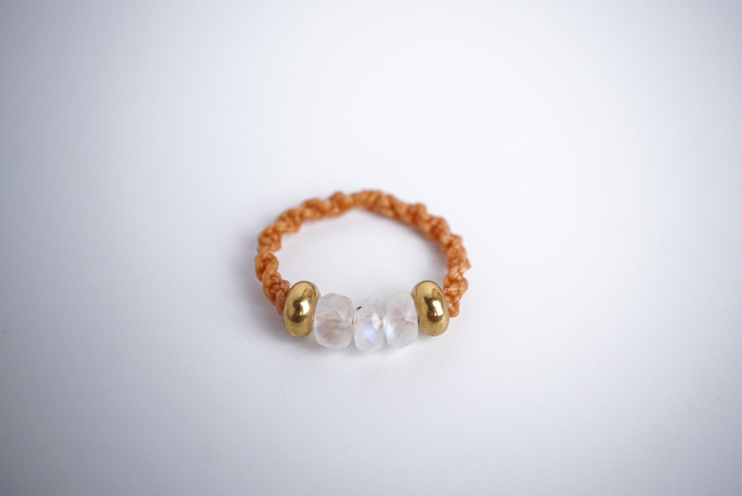 月亮石 ︳Macramé 蠟線編織戒指
