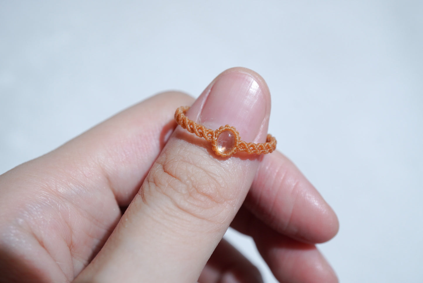 馬島月亮石 ︳Macramé 蠟線編織戒指