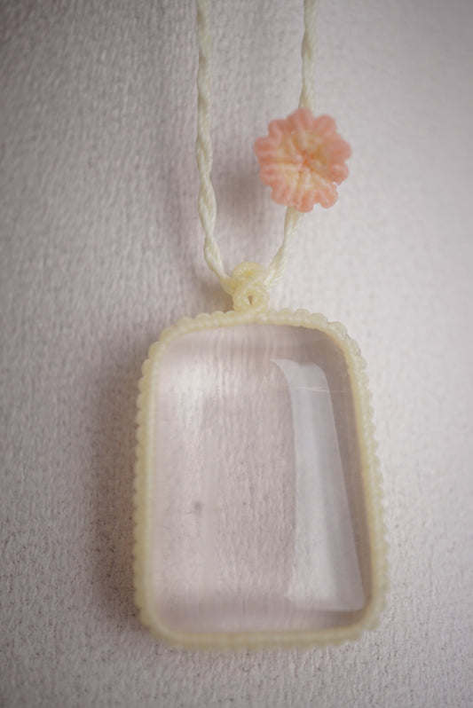 粉晶︳Macramé 蠟線編織吊墜