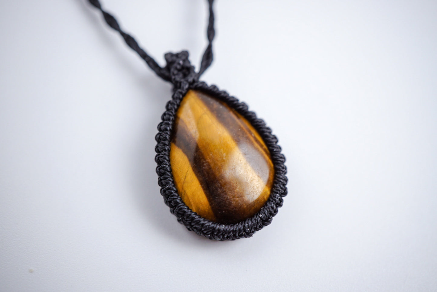 黃虎眼石︳Macramé 蠟線編織吊墜