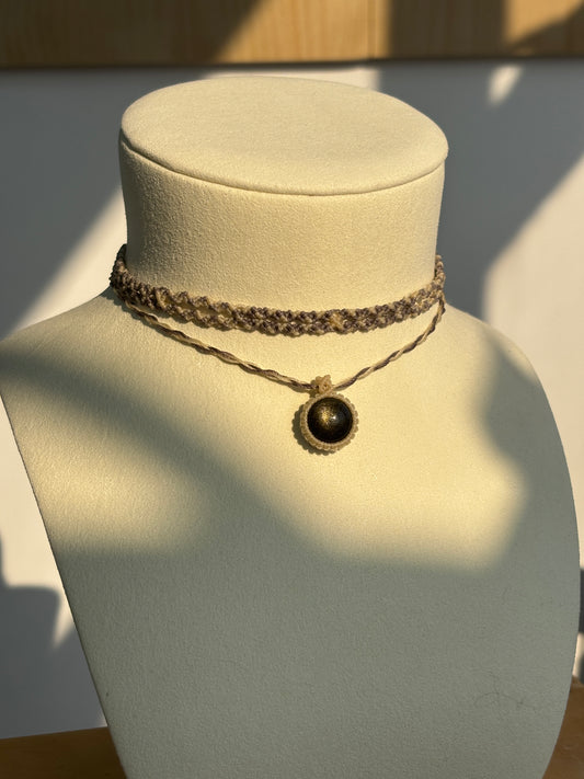 金曜石 ︳Macramé 蠟線編織頸圈