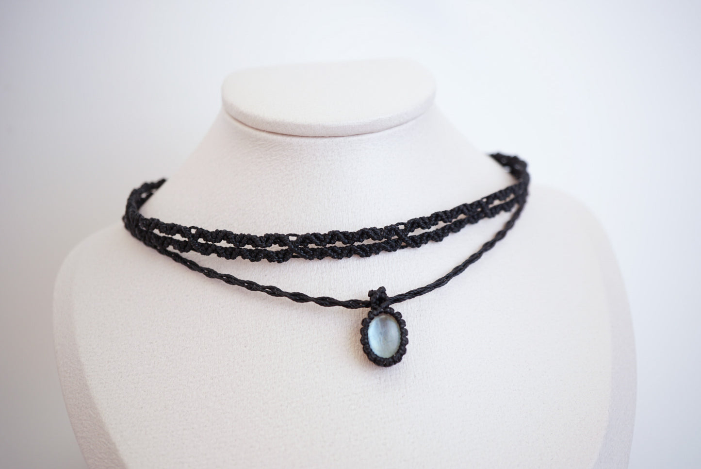 拉長石 ︳Macramé 蠟線編織頸圈