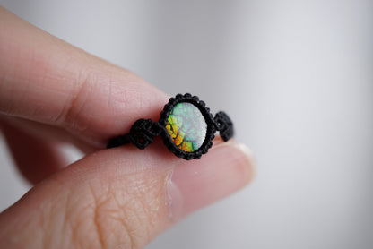 班彩石 ︳Macramé 蠟線編織戒指