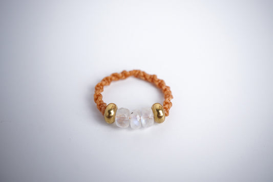 月亮石 ︳Macramé 蠟線編織戒指
