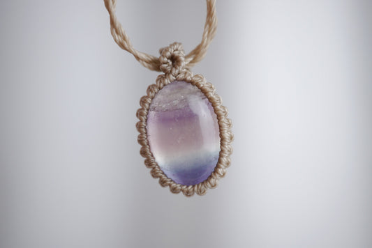 螢石︳Macramé 蠟線編織吊墜