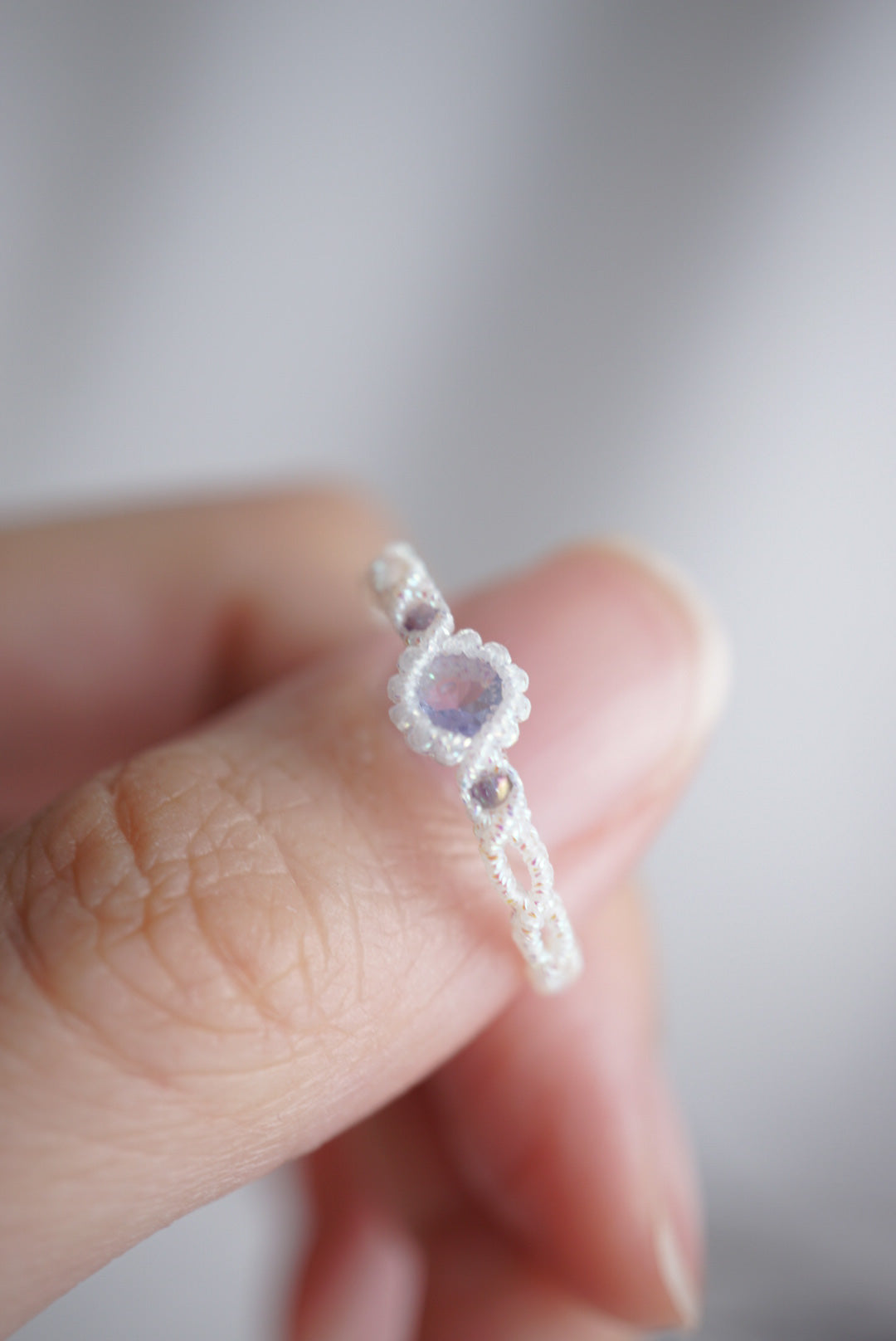 坦桑石 ︳Macramé 蠟線編織戒指