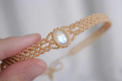 月亮石 ︳Macramé 蠟線編織頸圈