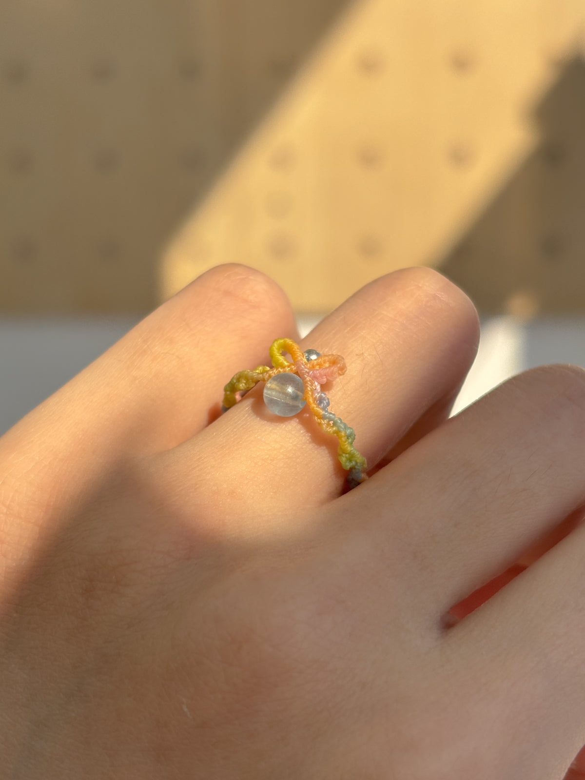 海藍寶 ︳Macramé 蠟線編織戒指
