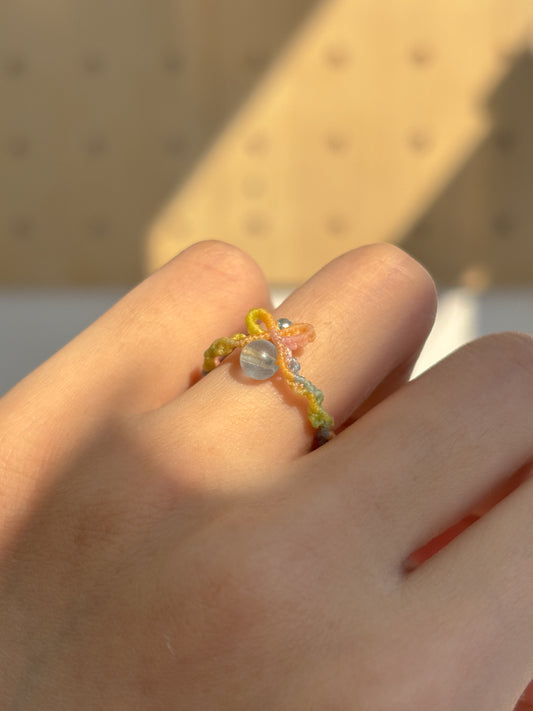 海藍寶 ︳Macramé 蠟線編織戒指