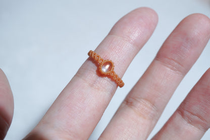 馬島月亮石 ︳Macramé 蠟線編織戒指