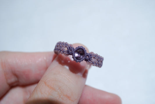 尖晶石 ︳Macramé 蠟線編織戒指