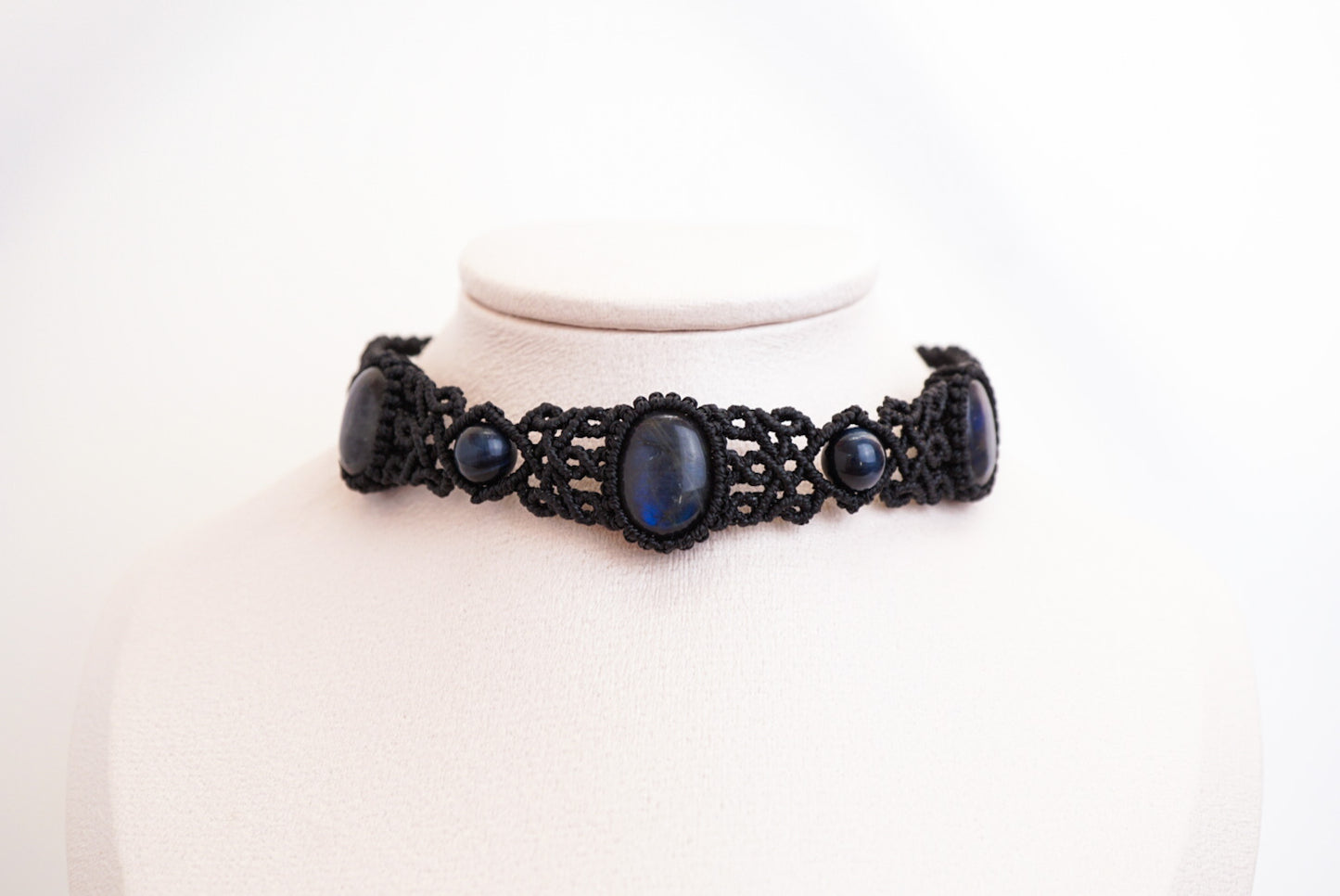 拉長石 ︳Macramé 蠟線編織頸圈
