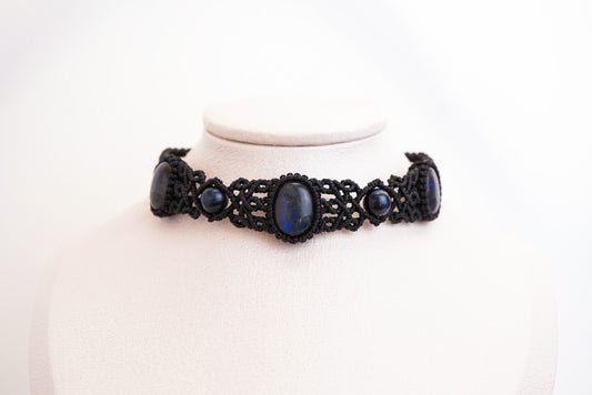 拉長石 ︳Macramé 蠟線編織頸圈