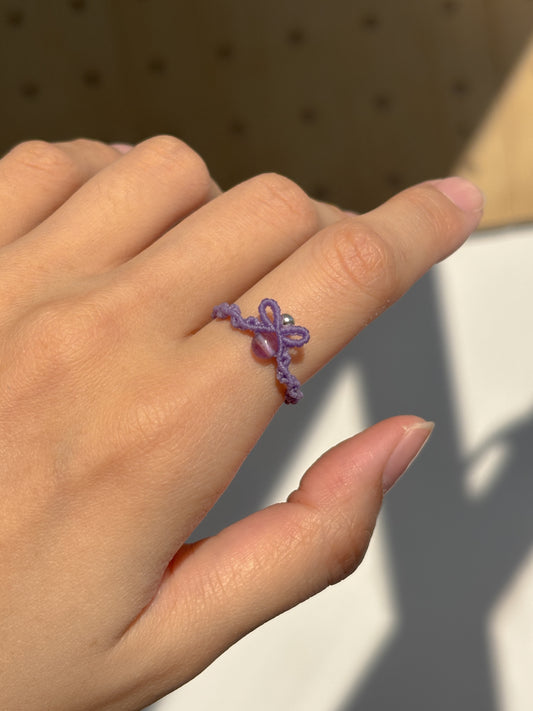 紫水晶 ︳Macramé 蠟線編織戒指
