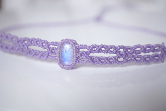 月亮石 ︳Macramé 蠟線編織頸圈