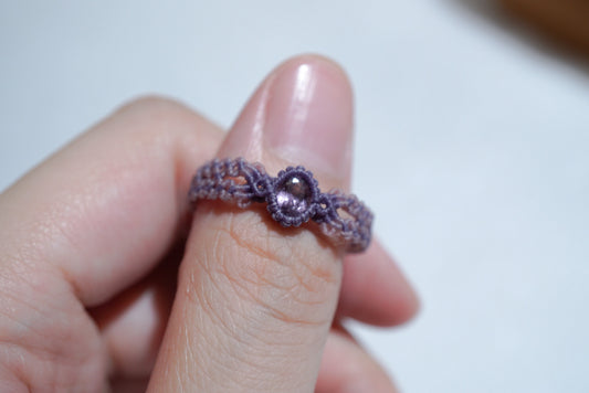 尖晶石 ︳Macramé 蠟線編織戒指