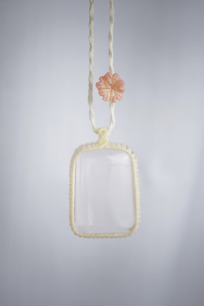 粉晶︳Macramé 蠟線編織吊墜