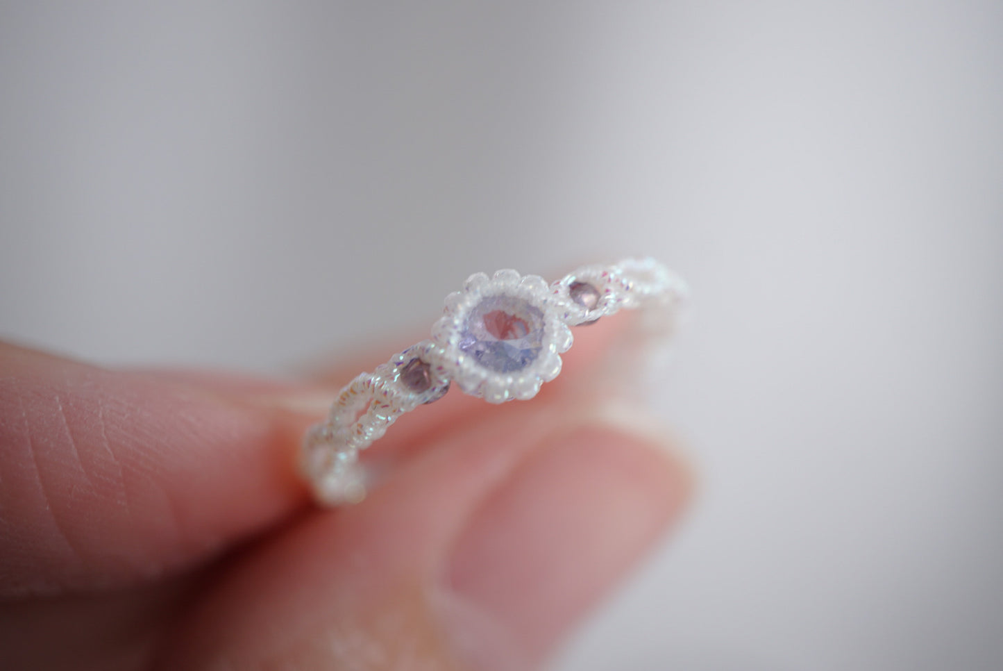 坦桑石 ︳Macramé 蠟線編織戒指