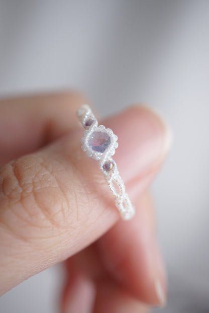 坦桑石 ︳Macramé 蠟線編織戒指