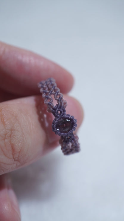 尖晶石 ︳Macramé 蠟線編織戒指