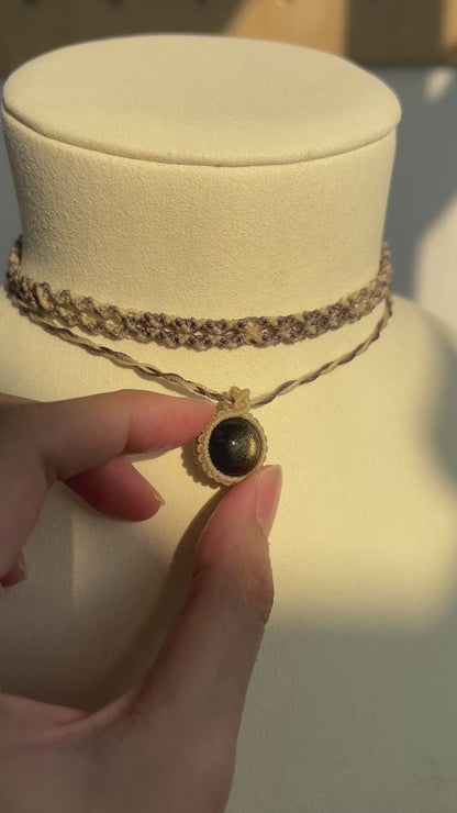金曜石 ︳Macramé 蠟線編織頸圈